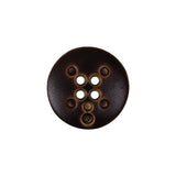 Russet Brown Pie Crust Rim 4-Hole Plastic Button - 32L/20mm