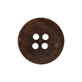 Deep Brown Dome Shaped 4-Hole Wood Button - 38L/24mm