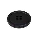 Italian Baritone Blue Low Convex 4-Hole Leather Button - 40L/25.5mm