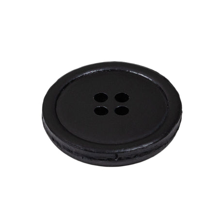 Italian Baritone Blue Low Convex 4-Hole Leather Button - 40L/25.5mm
