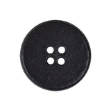 Italian Baritone Blue Low Convex 4-Hole Leather Button - 40L/25.5mm