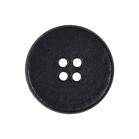 Italian Baritone Blue Low Convex 4-Hole Leather Button - 40L/25.5mm