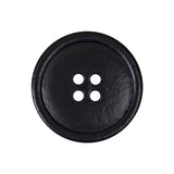 Italian Baritone Blue Low Convex 4-Hole Leather Button - 40L/25.5mm