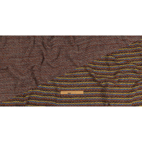 Italian Burnt Orange, Key Lime and Bright Blue Striped Boucle Wool Sweater Knit