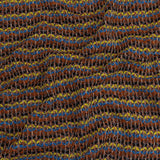 Italian Burnt Orange, Key Lime and Bright Blue Striped Boucle Wool Sweater Knit