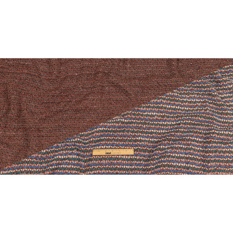Teal, Blue and Cream Pink Striped Boucle Wool Sweater Knit