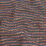 Teal, Blue and Cream Pink Striped Boucle Wool Sweater Knit