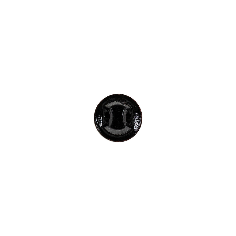 Black Faceted Shank Back Glass Button - 12L/7.5mm