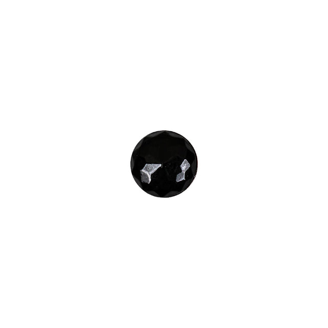 Black Faceted Shank Back Glass Button - 12L/7.5mm