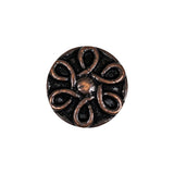 Antique Copper Knotted Floral Metal Shank Back Button - 32L/20mm