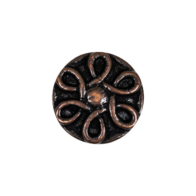 Antique Copper Knotted Floral Metal Shank Back Button - 32L/20mm