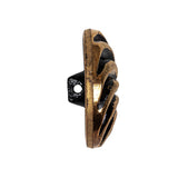 Black and Gold Textured Swirls Glass Shank Back Button - 42L/27mm