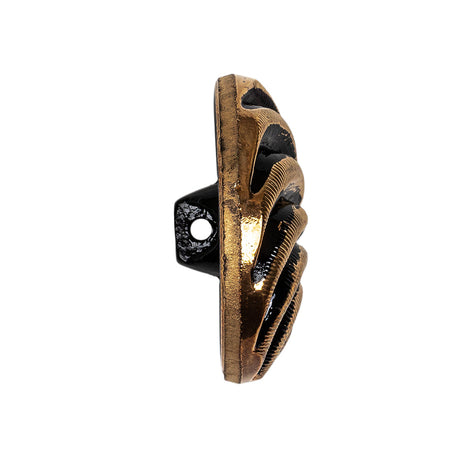 Black and Gold Textured Swirls Glass Shank Back Button - 42L/27mm