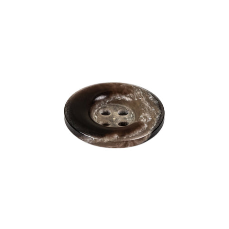Black and Tan Mottled Rolled Rim 4-Hole Plastic Button - 30L/19mm