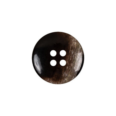 Black and Tan Mottled Rolled Rim 4-Hole Plastic Button - 30L/19mm
