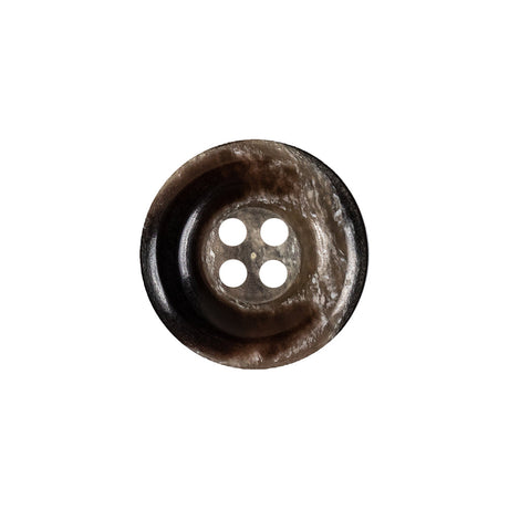 Black and Tan Mottled Rolled Rim 4-Hole Plastic Button - 30L/19mm