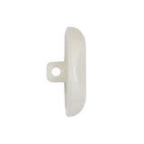 White Square Face Shank Black Plastic Button - 40L/25.5mm