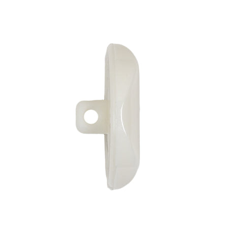 White Square Face Shank Black Plastic Button - 40L/25.5mm