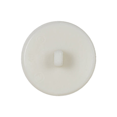 White Square Face Shank Black Plastic Button - 40L/25.5mm