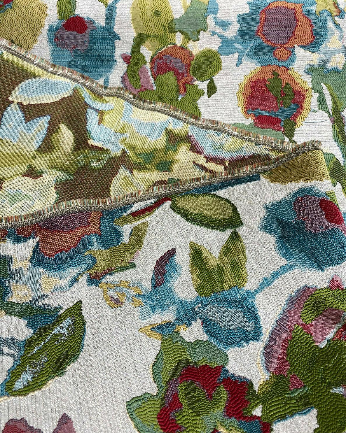 Swavelle Dewey Floral Petals Multi Confetti Jacquard Fabric - Confetti Floral Leaves, 57" Width, 28" Horizontal Repeat (1 Yard)