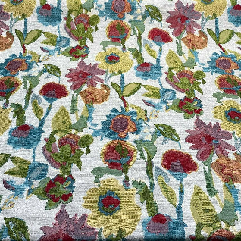 Swavelle Dewey Floral Petals Multi Confetti Jacquard Fabric - Confetti Floral Leaves, 57" Width, 28" Horizontal Repeat (1 Yard)