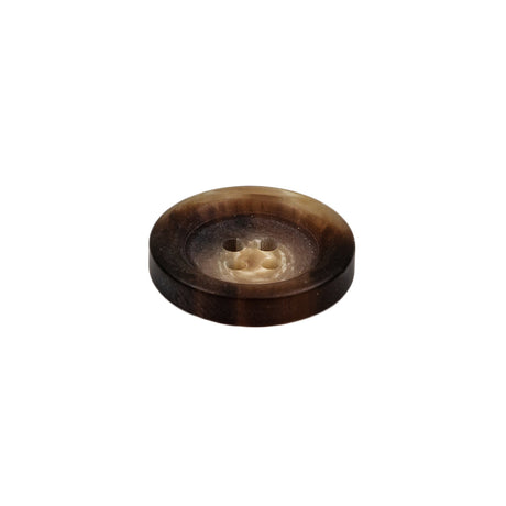 Demitasse and Beige Swirled Semitranslucent 4-Hole Plastic Button - 28L/18mm