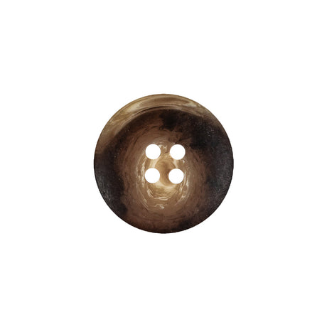 Demitasse and Beige Swirled Semitranslucent 4-Hole Plastic Button - 28L/18mm