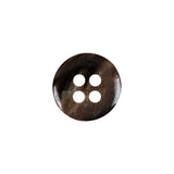 Dark Brown and Almond Mottled Semitransparent 4-Hole Rolled Rim Plastic Button - 24L/15mm