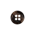 Dark Brown and Almond Mottled Semitransparent 4-Hole Rolled Rim Plastic Button - 24L/15mm