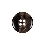 Dark Brown and Almond Mottled Semitransparent 4-Hole Rolled Rim Plastic Button - 32L/20mm