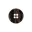 Dark Brown and Almond Mottled Semitransparent 4-Hole Rolled Rim Plastic Button - 32L/20mm
