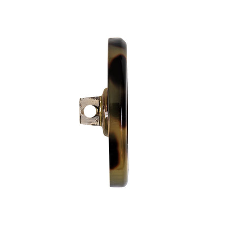 Golden Beige and Black Tortoiseshell Translucent Shank Back Plastic Button - 42L/27mm