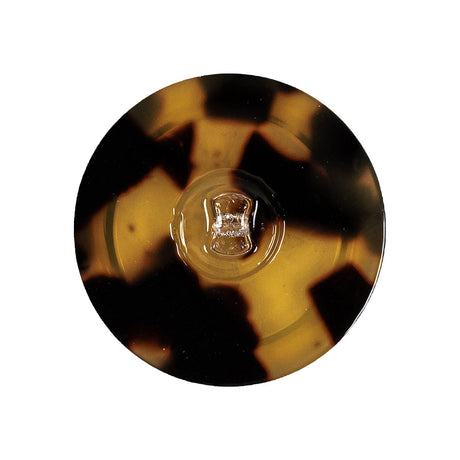 Golden Beige and Black Tortoiseshell Translucent Shank Back Plastic Button - 42L/27mm