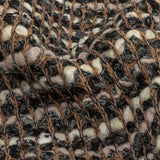 Italian Tan, Charcoal and Cream Striped Boucle Chunky Wool Knit
