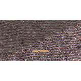 Purple, Burnt Orange and Gray Striped Tactile Cotton and Polyester Knit with Pom Poms