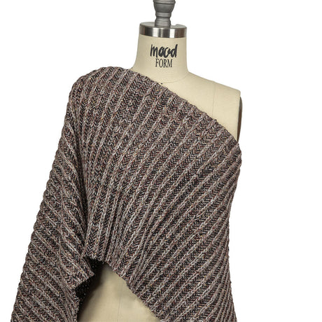 Black, Burgundy and Striped Yellow Chunky Sweater Knit
