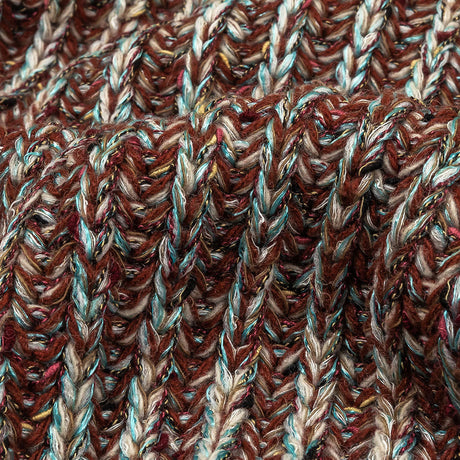 Tanager Turquoise, Rust Orange and Striped Mustard Chunky Sweater Knit