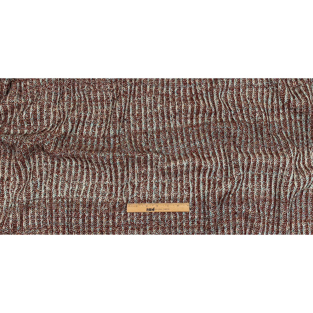 Tanager Turquoise, Rust Orange and Striped Mustard Chunky Sweater Knit