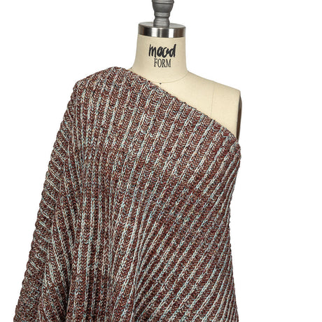 Tanager Turquoise, Rust Orange and Striped Mustard Chunky Sweater Knit