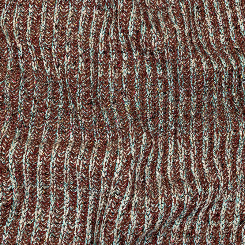 Tanager Turquoise, Rust Orange and Striped Mustard Chunky Sweater Knit