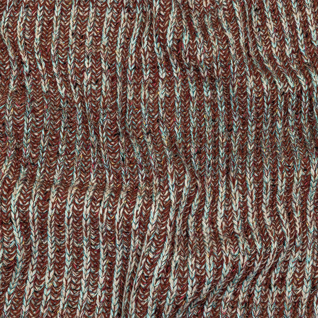 Tanager Turquoise, Rust Orange and Striped Mustard Chunky Sweater Knit