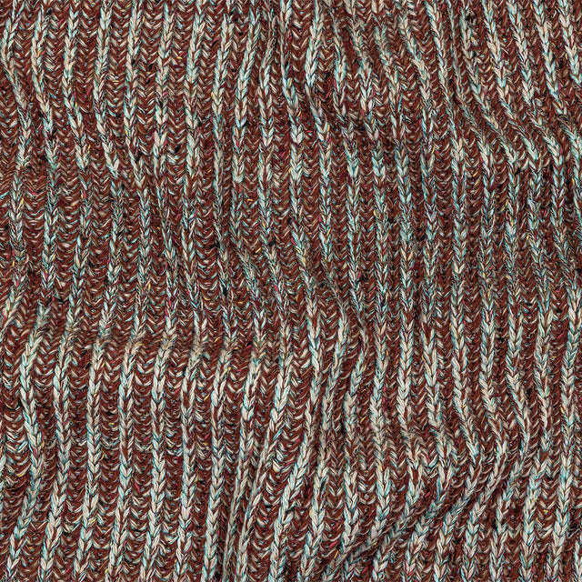 Tanager Turquoise, Rust Orange and Striped Mustard Chunky Sweater Knit