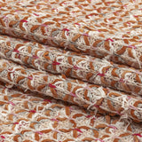 Italian Ivory, Camel and Pink Tactile Cotton and Polyester Sweater Knit