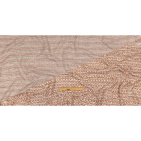 Italian Ivory, Camel and Pink Tactile Cotton and Polyester Sweater Knit