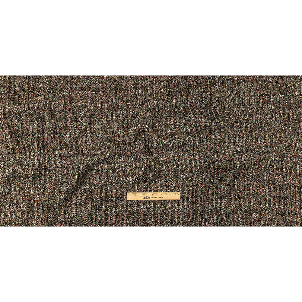 Red, Green and Striped Mustard Chunky Ribbed Blended Wool Sweater Knit