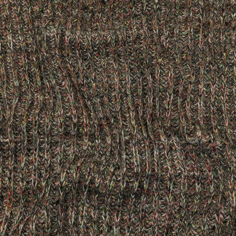 Red, Green and Striped Mustard Chunky Ribbed Blended Wool Sweater Knit