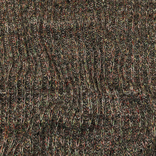 Red, Green and Striped Mustard Chunky Ribbed Blended Wool Sweater Knit