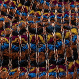Italian Rust, Fuchsia and Blue Striped Boucled Chunky Wool Sweater Knit