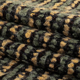 Yellow Beige, Tea and Coffee Striped Boucle Chunky Wool Sweater Knit