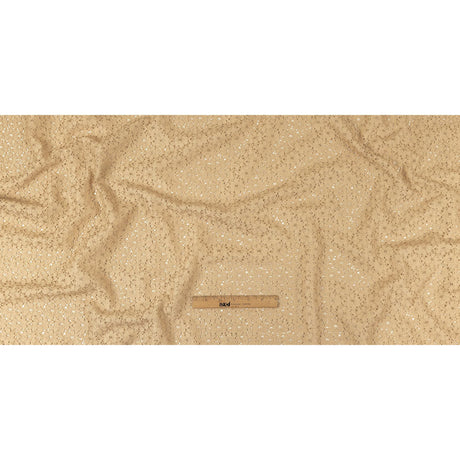 Metallic Gold and Beige Floral Corded Lace